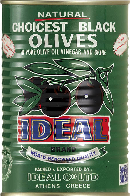 WHOLE BLACK OLIVES IN TIN