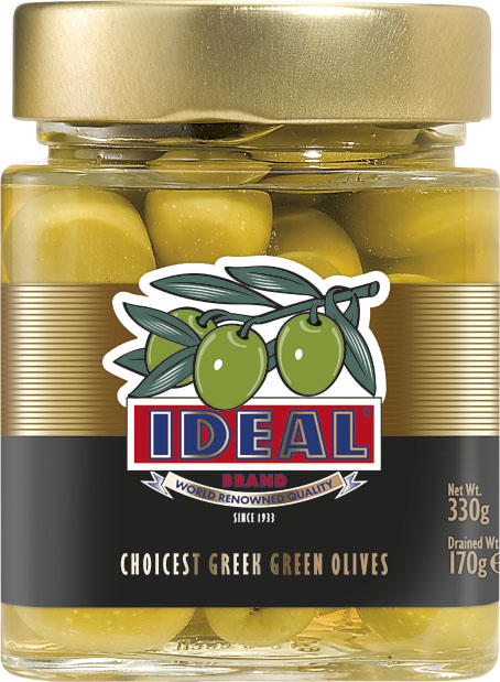 WHOLE GREEN OLIVES IN JAR