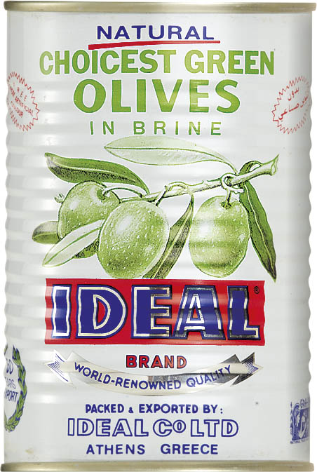 WHOLE GREEN OLIVES IN TIN